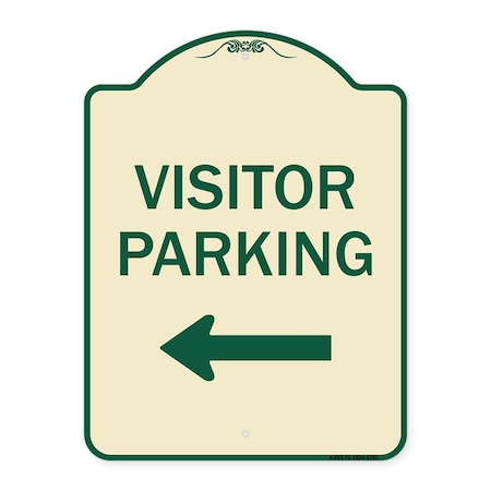 Signmission Designer Series-Visitor Parking Left, Tan & Green Heavy-Gauge Aluminum, 24" x 18", TG-1824-9743 A-DES-TG-1824-9743